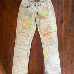 Colorful Paint Splatter Jeans